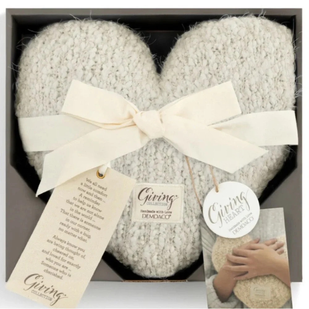 DEMDACO GIVING HEART COLLECTION WEIGHTED IVORY SOFT PILLOW GIFT HANDMADE…